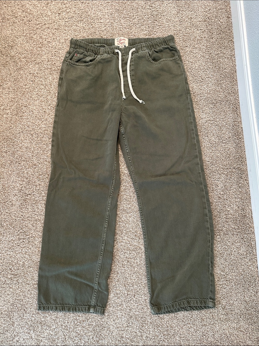 Marine Layer Ella Olive Straight-Leg Pants - Picture 4 of 8